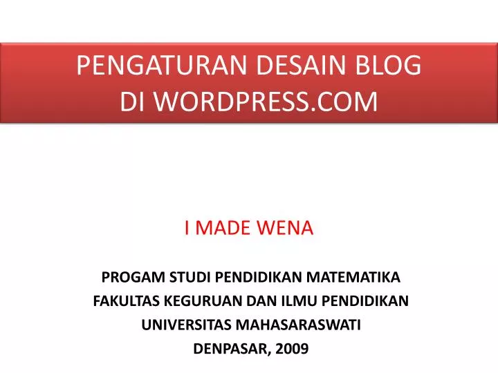 pengaturan desain blog di wordpress com