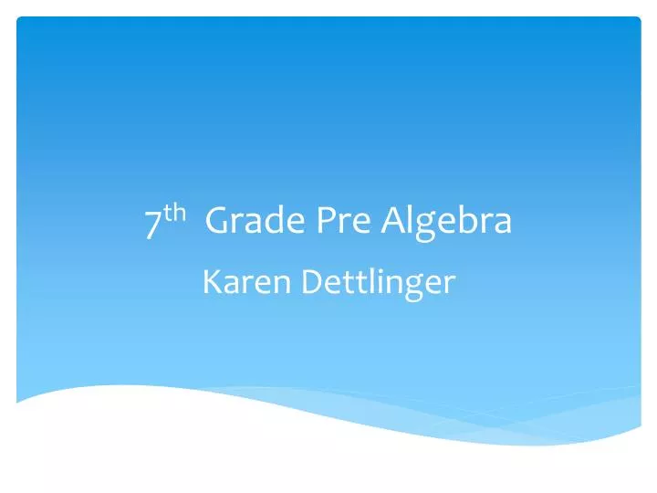 7 th grade pre algebra