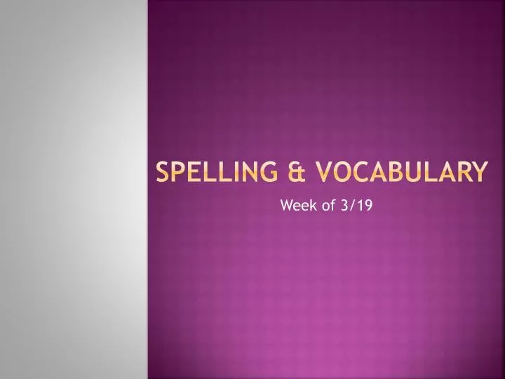 spelling vocabulary