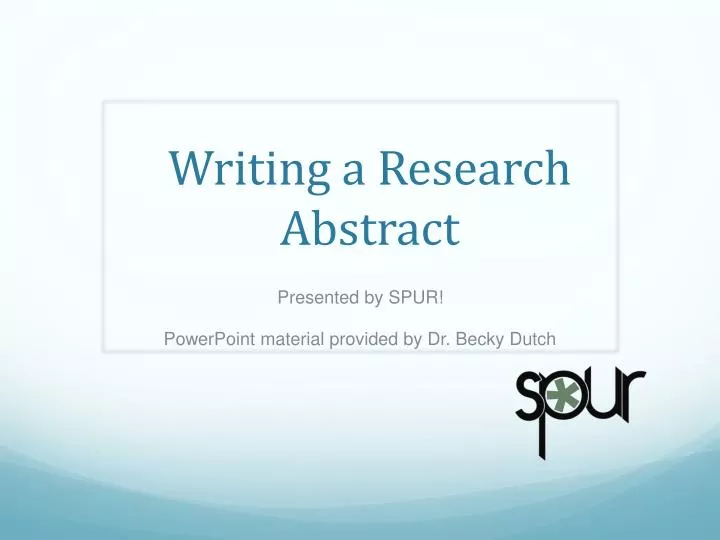 writing a research abstract