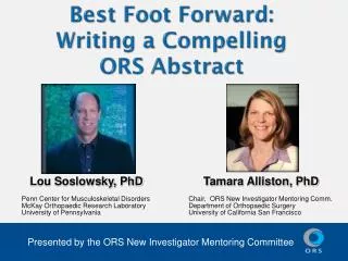 Best Foot Forward: Writing a Compelling ORS Abstract