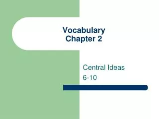 Vocabulary Chapter 2