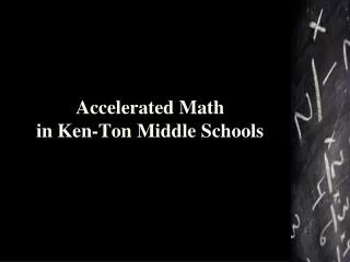 Accelerated Math in Ken-Ton Middle Schools