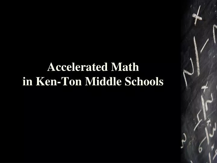 accelerated math in ken ton middle schools