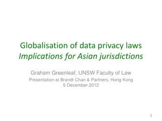 Globalisation of data privacy laws Implications for Asian jurisdictions