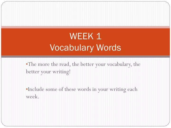week 1 vocabulary words