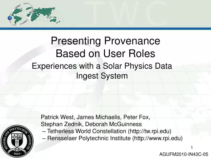 presenting provenance based on user roles