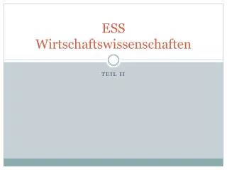 ess wirtschaftswissenschaften