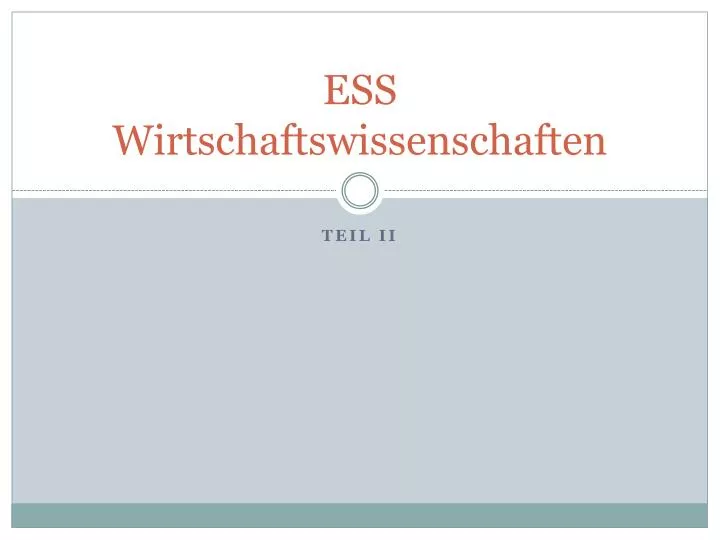 ess wirtschaftswissenschaften