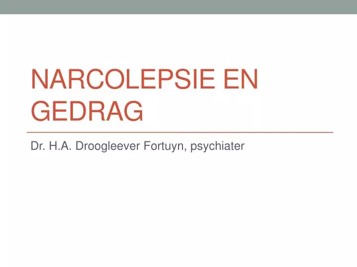 narcolepsie en gedrag