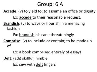 Group: 6 A
