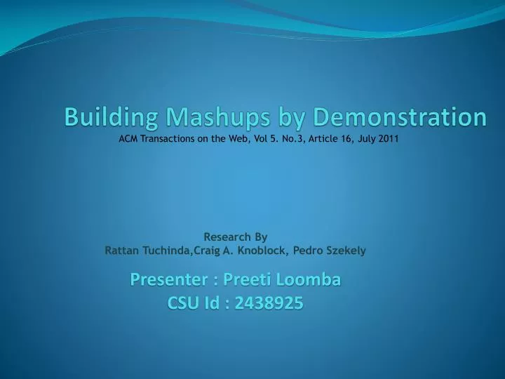 building mashups by demonstration