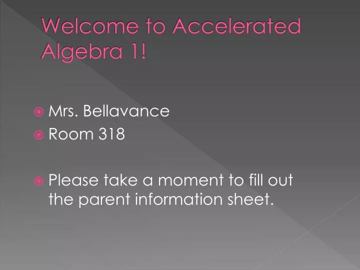 welcome to accelerated algebra 1