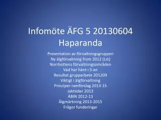 Infomöte ÄFG 5 20130604 Haparanda