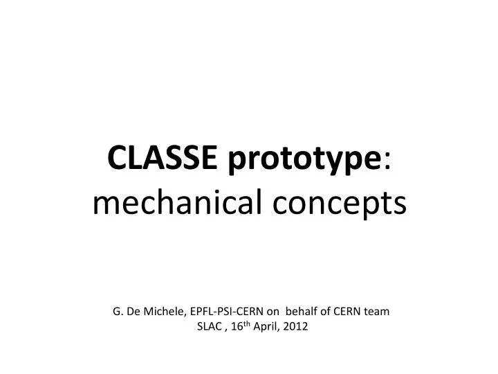 classe prototype mechanical concepts