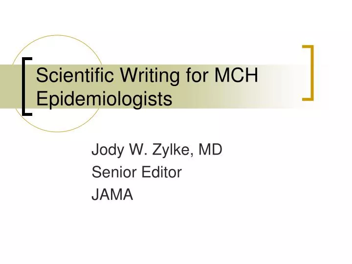 scientific writing for mch epidemiologists