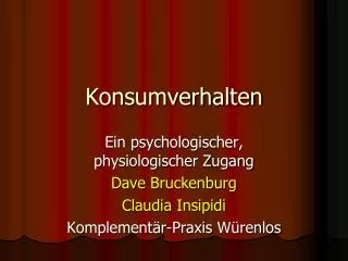 konsumverhalten