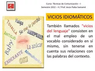 vicios idiom ticos