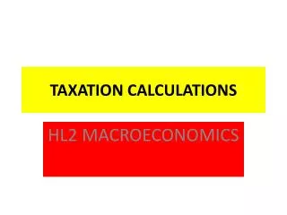 TAXATION CALCULATIONS