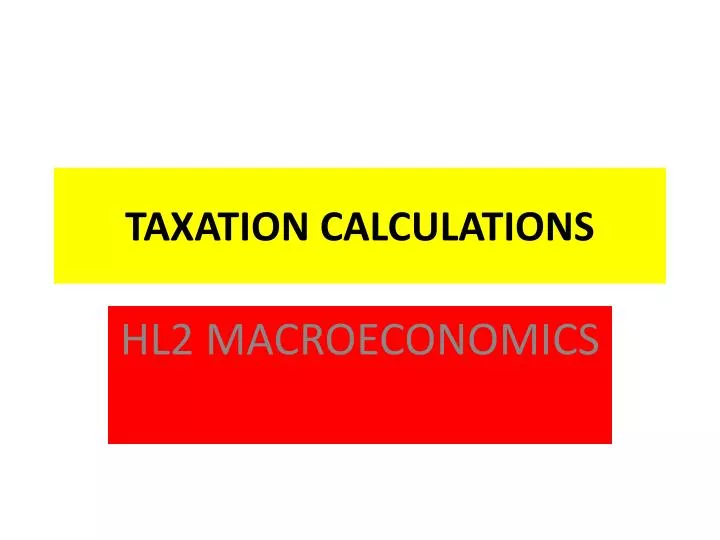 taxation calculations