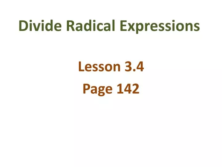 divide radical expressions