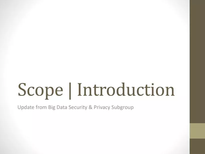scope introduction