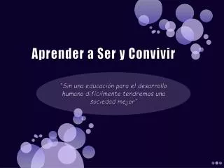 aprender a ser y convivir