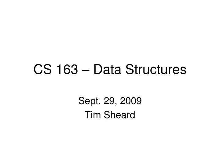 cs 163 data structures