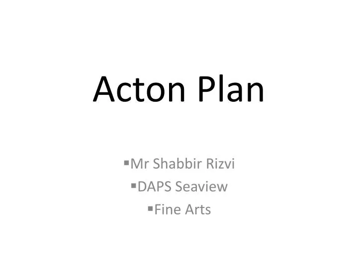 acton plan