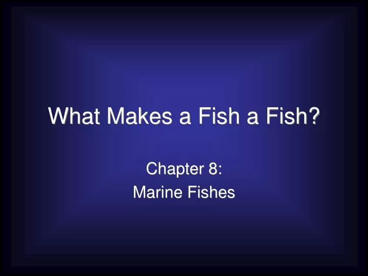 what makes a fish a fish