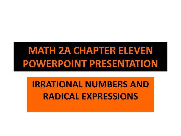 math 2a chapter eleven powerpoint presentation