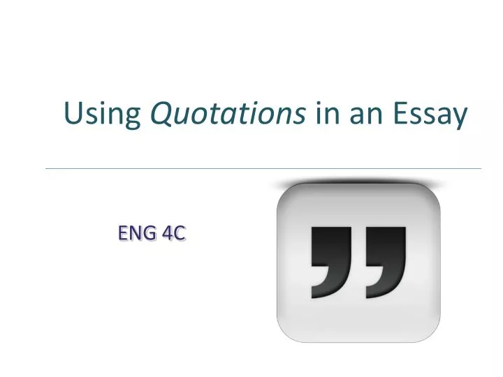 using quotations in an essay
