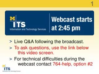Live Q&amp;A following the broadcast. To ask questions, use the link below this video screen.