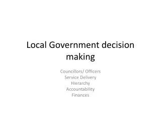 Local Government decision making