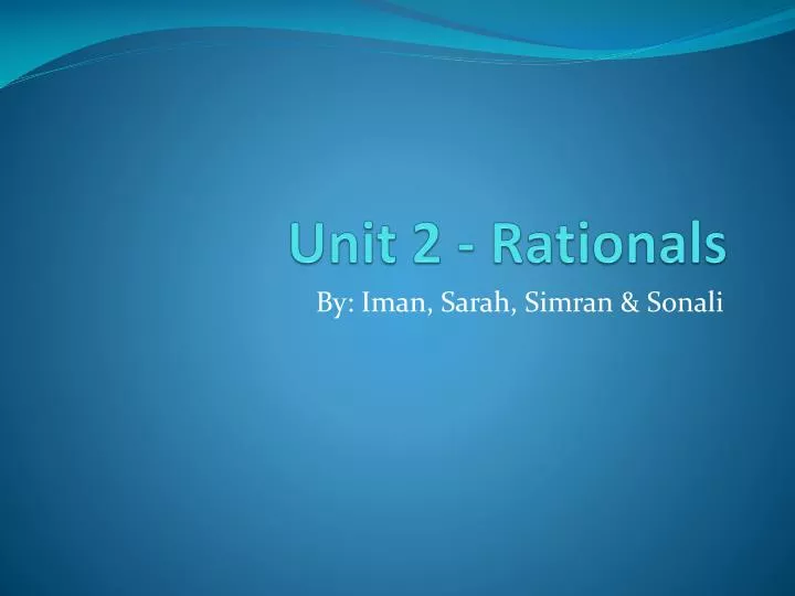 unit 2 rationals