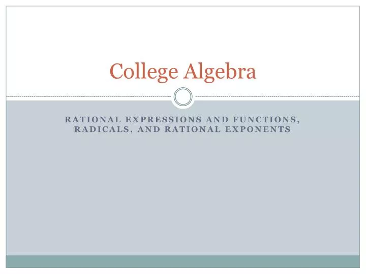 college algebra