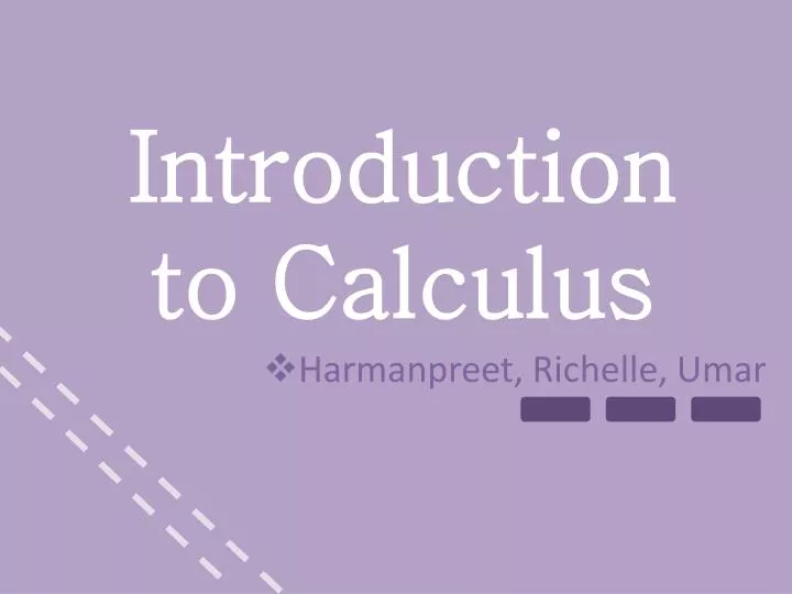introduction to calculus