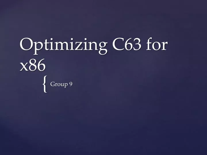 optimizing c63 for x86