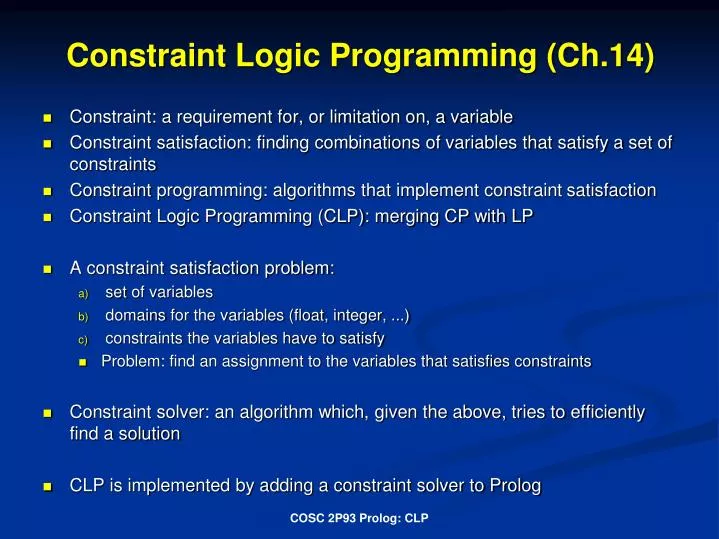 constraint logic programming ch 14
