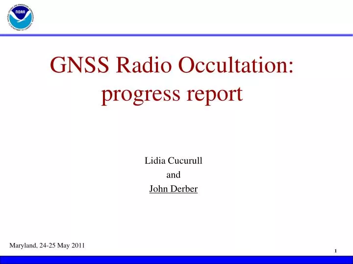 gnss radio occultation progress report