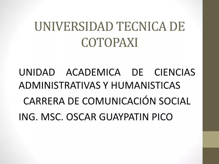 universidad tecnica de cotopaxi