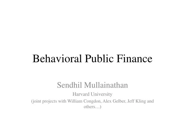 behavioral public finance