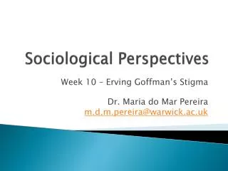 Sociological Perspectives