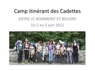 camp itin rant des cadettes