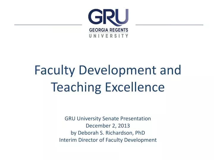 faculty development and teaching excellence