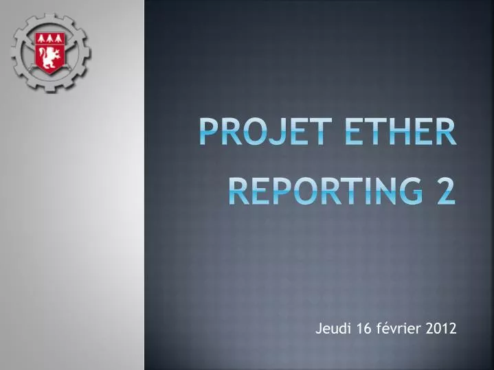 projet ether reporting 2