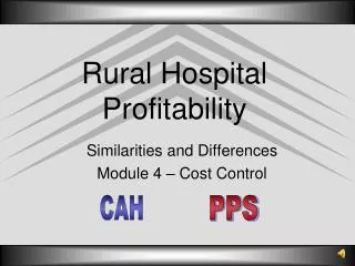 Rural Hospital Profitability