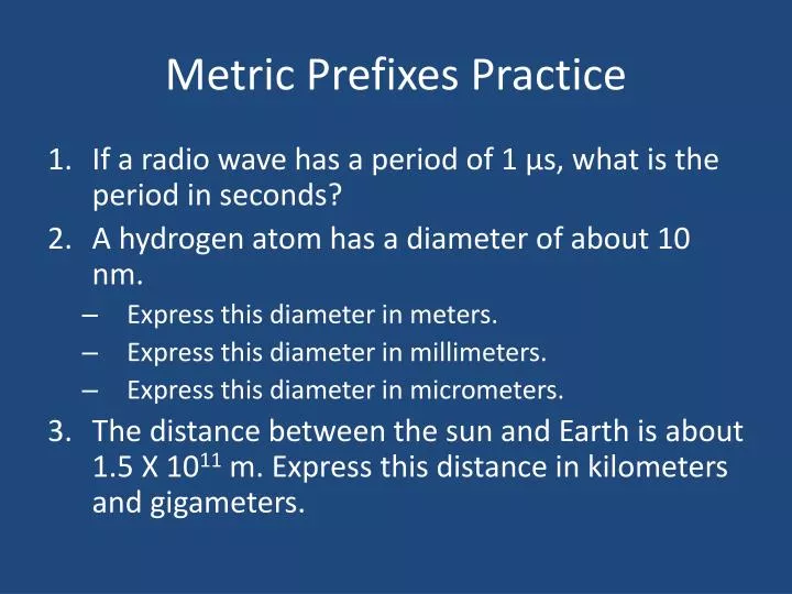 metric prefixes practice