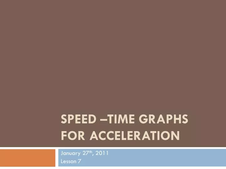 speed time graphs for acceleration