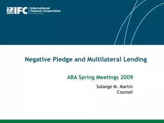 Negative Pledge and Multilateral Lending